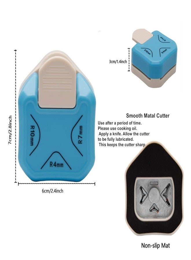 اميغوز أداة AmigozZ ثلاثية الاتجاهات لقطع زوايا الورق (4 مم + 7 مم + 10 مم) 3 في 1 لقطع الزوايا لأعمال الورق، والتغليف، والورق المقوى، ومشاريع DIY، وبطاقات الصور، وصناعة البطاقات، وسجل القصاصات، وكتابة اليوميات. (قطعة واحدة) - Image 3